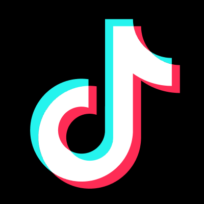 Logo TikTok di atas latar belakang hijau